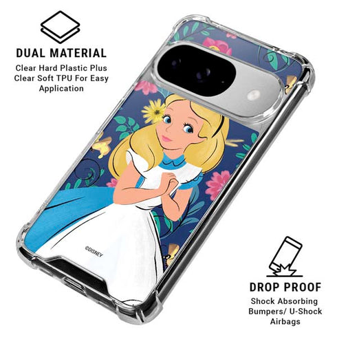 Disney Alice in Wonderland (animated) Floral Print Google Pixel 10 Clear Case